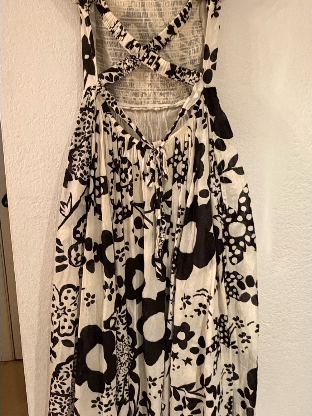 Free People Black & White Floral Off-Shoulder Maxi Dress - Picture 7 of 13
